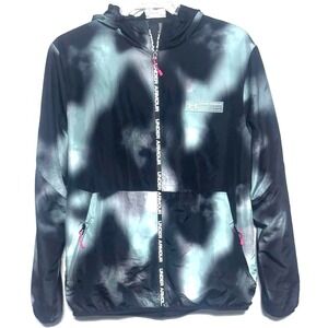 Under Armour RECOVER Summit Tie Dye Jacket Women Sz Large Black Aqua Pink Unisex